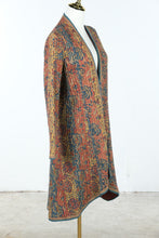 Load image into Gallery viewer, Vintage Anokhi India Quilted Block Print Cotton Long Jacket Coat Size M
