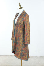 Load image into Gallery viewer, Vintage Anokhi India Quilted Block Print Cotton Long Jacket Coat Size M

