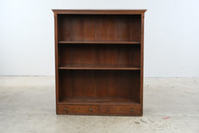 Load image into Gallery viewer, Antique Walnut Open Bookcase with Adjustable Shelves and Drawers
