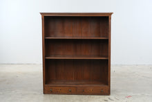 Load image into Gallery viewer, Antique Walnut Open Bookcase with Adjustable Shelves and Drawers
