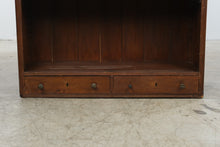 Load image into Gallery viewer, Antique Walnut Open Bookcase with Adjustable Shelves and Drawers
