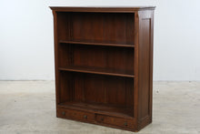 Load image into Gallery viewer, Antique Walnut Open Bookcase with Adjustable Shelves and Drawers
