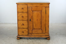 Load image into Gallery viewer, Antique Pine Four-Drawer Cabinet with Paneled Door and Original Patina
