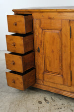 Load image into Gallery viewer, Antique Pine Four-Drawer Cabinet with Paneled Door and Original Patina
