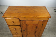 Load image into Gallery viewer, Antique Pine Four-Drawer Cabinet with Paneled Door and Original Patina
