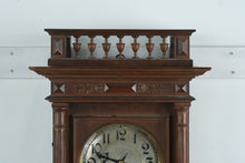 Load image into Gallery viewer, Antique German Vienna-Regulator Style Wall Clock – Biano Genève Dial, Carved Walnut Case
