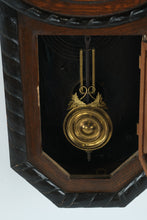 Load image into Gallery viewer, Antique Japanese Wall Clock – “M” Trade Mark – Wooden Schoolhouse Regulator Style – 23.5" Tall
