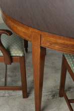 Load image into Gallery viewer, Antique Mahogany Round Extension Dining Table and 6 Chair Set with Four Leaves
