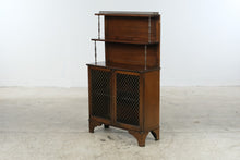 Load image into Gallery viewer, Antique Victorian-Style Wood Étagère Cabinet with Wire Grille Doors
