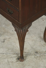 Load image into Gallery viewer, Antique Mahogany Display Shelf with Mirror, Open Bookcase and Two Drawers
