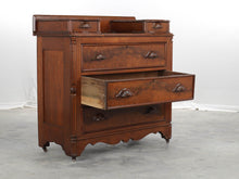 Load image into Gallery viewer, Antique Flamed 3-Drawer Dresser with Upper Glove Drawers
