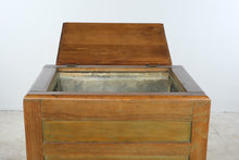 Load image into Gallery viewer, Antique Wood Icebox Cabinet with Metal Liner and Casters
