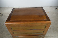 Load image into Gallery viewer, Antique Wood Icebox Cabinet with Metal Liner and Casters
