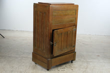 Load image into Gallery viewer, Antique Wood Icebox Cabinet with Metal Liner and Casters
