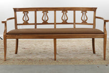 Load image into Gallery viewer, Antique Italian Bench with Lyre Accent Back
