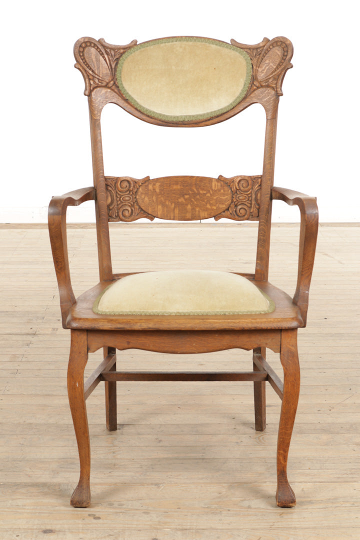 19th Century Oak Arm Chair - Features Tiger Oak - JAS McDonough