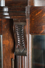 Load image into Gallery viewer, Antique Oak Bow Front China Cabinet with Ball &amp; Claw Feet (c. 1890–1915)

