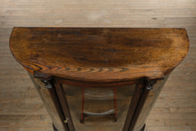 Load image into Gallery viewer, Antique Oak Bow Front China Cabinet with Ball &amp; Claw Feet (c. 1890–1915)

