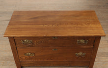 Load image into Gallery viewer, Antique Oak Low 2-Drawer Chest of Drawers
