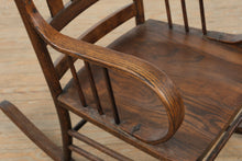 Load image into Gallery viewer, Antique Oak Slat-Back Rocking Chair
