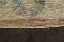 Load image into Gallery viewer, Antique 1930s Dresden Plate Quilt Hand Quilted Feed Sack Cotton 63 x 73
