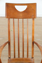 Load image into Gallery viewer, Vintage Mission-Style Slat-Back Rocking Chair with Cut-Out Crest
