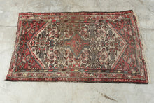 Load image into Gallery viewer, Antique Hand Knotted Persian Hamadan Rug 46 x 28 Tribal Wool Scatter Rug
