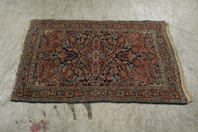 Load image into Gallery viewer, Antique Persian Sarouk Hand Knotted Wool Rug 45 x 29 Floral Medallion

