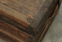 Load image into Gallery viewer, Antique Primitive Wood Steamer Trunk with Iron Hardware and Original Patina

