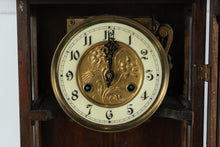 Load image into Gallery viewer, Antique European Wall Clock – Ornate Carved Wood Regulator with Brass Dial &amp; Pendulum – 39" Tall
