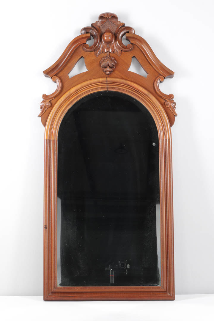 Antique Walnut Mirror with Acanthus and Walnut Carvings