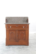 Load image into Gallery viewer, Antique Wash Cabinet with Gray Marble Top &amp; Backsplash - Wood and Smith
