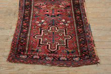 Load image into Gallery viewer, Antique Persian Runner Rug 25x68 Red Blue Tribal Medallion Wool
