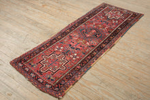Load image into Gallery viewer, Antique Persian Runner Rug 25x68 Red Blue Tribal Medallion Wool
