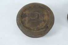 Load image into Gallery viewer, Set of Antique Cast Iron Balance Scale Weights – 2 lb to 8 oz, Trade Weights with Calibration Marks
