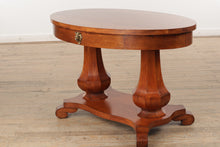 Load image into Gallery viewer, Antique Pedestal Console Table / Library Table
