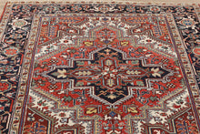 Load image into Gallery viewer, Antique Rug with Navy Border - 8&#39; x 6.5&#39;
