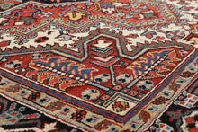 Load image into Gallery viewer, Antique Rug with Navy Border - 8&#39; x 6.5&#39;

