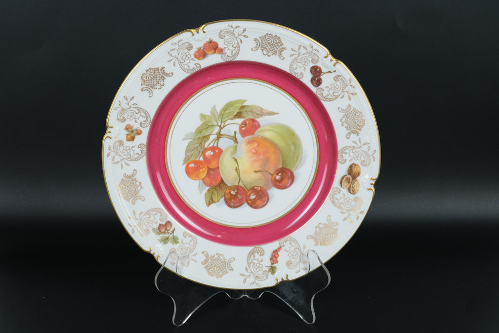 Winterling Apple & Cherry Decorative Plate – Gold Trim, 10