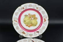 Load image into Gallery viewer, Pair of Vintage Winterling Fruit Plates – Green Apples &amp; Hazelnuts with Pink &amp; Gold Rim - Mix &amp; Match Set
