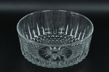 Load image into Gallery viewer, Arcroc France Pressed Glass Serving Bowl • Diamond &amp; Starburst Pattern • 8" Round x 3.75" Tall
