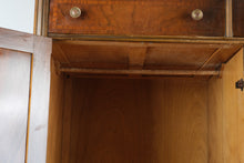 Load image into Gallery viewer, Antique Flame Mahogany Gentleman’s Wardrobe Armoire with Drawers and Interior Storage
