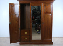 Load image into Gallery viewer, J.T. Smith &amp; Co. English Walnut Hall Wardrobe Armoire with Mirror
