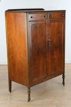 Load image into Gallery viewer, Antique Flame Mahogany Gentleman’s Wardrobe Armoire with Drawers and Interior Storage
