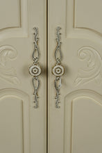 Load image into Gallery viewer, Elegant Cream Armoire by Muniré – French-Inspired Storage with Hanging Rod and Drawers
