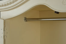 Load image into Gallery viewer, Elegant Cream Armoire by Muniré – French-Inspired Storage with Hanging Rod and Drawers

