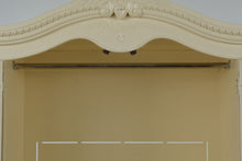 Load image into Gallery viewer, Elegant Cream Armoire by Muniré – French-Inspired Storage with Hanging Rod and Drawers
