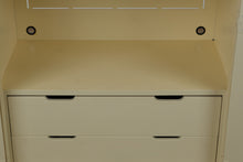 Load image into Gallery viewer, Elegant Cream Armoire by Muniré – French-Inspired Storage with Hanging Rod and Drawers

