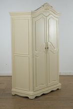 Load image into Gallery viewer, Elegant Cream Armoire by Muniré – French-Inspired Storage with Hanging Rod and Drawers

