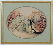 Load image into Gallery viewer, Louis Icart “La Belle Rose” Framed Art Print – Vintage Romantic French Deco Style
